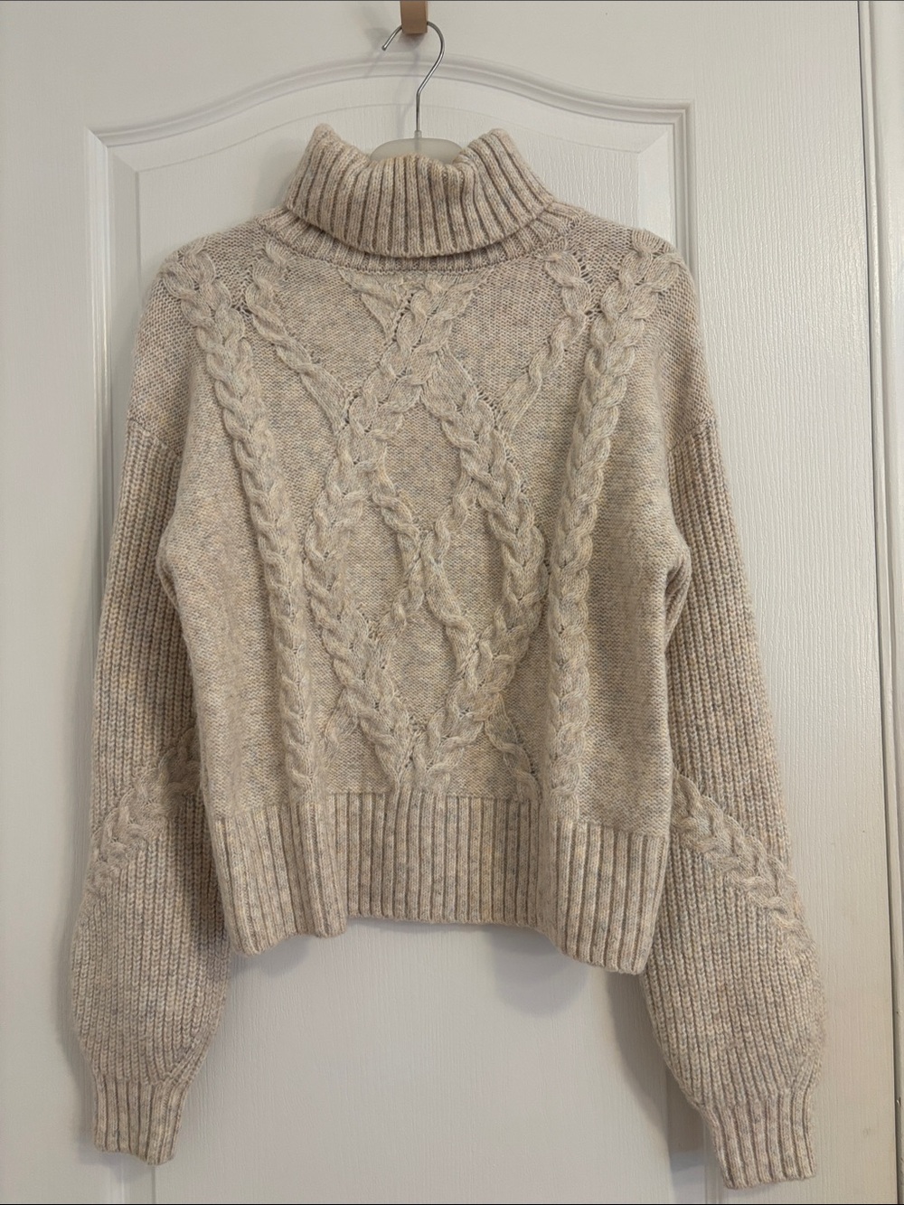 Reitmans Cream Cable Knit Turtleneck Sweater